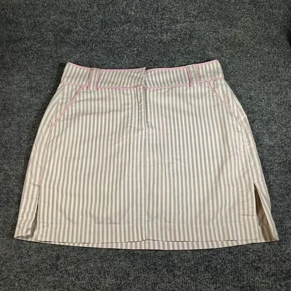 GGblue Skort Size 4 Beige White Stripe Golf Tennis Pickleball Athletic - Picture 2 of 9